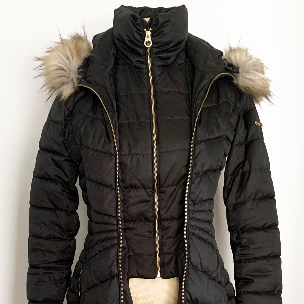 LAUNDRY BY SHELLI SEGAL Faux Fur Hooded Puffer